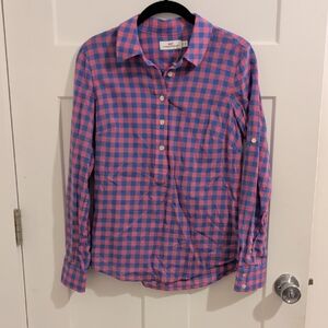 Vineyard Vines Pink and Blue Check Blouse